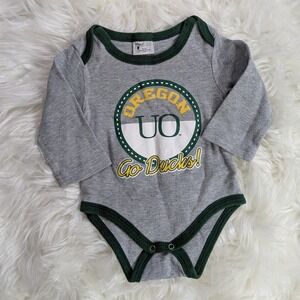 Pro Edge Oregon‎ Ducks Bodysuit UO Go Ducks! Gray Green Baby 3-6 Months